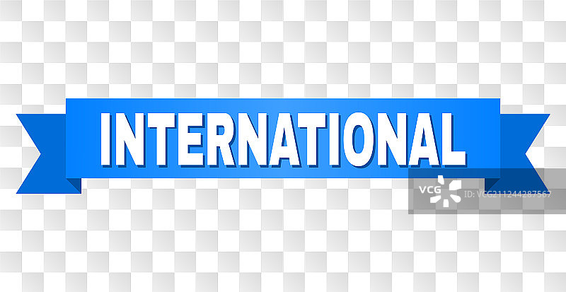 带有国际文字的蓝色胶带图片素材