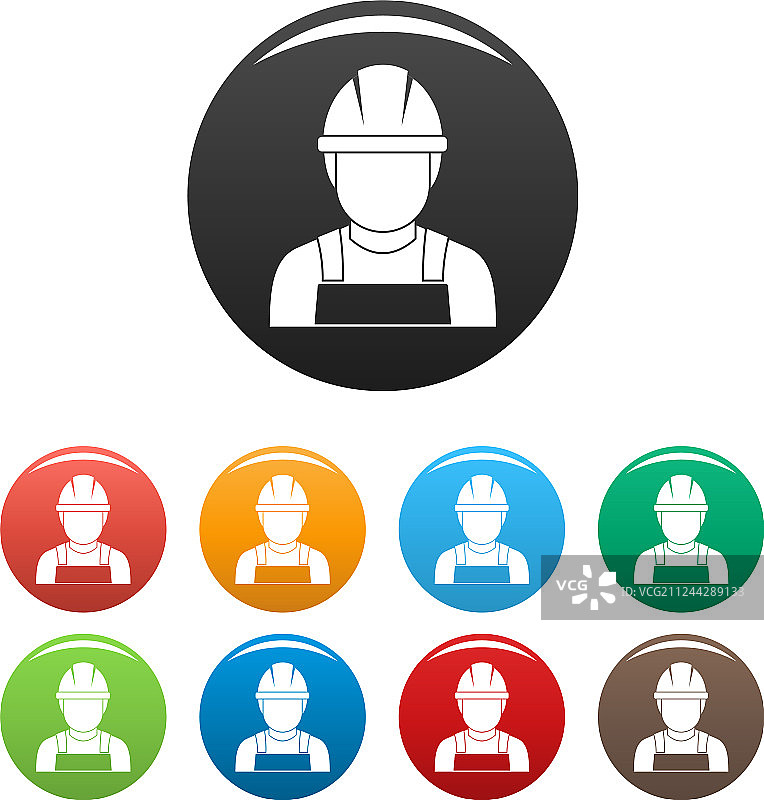 焊接工人彩色图标图片素材