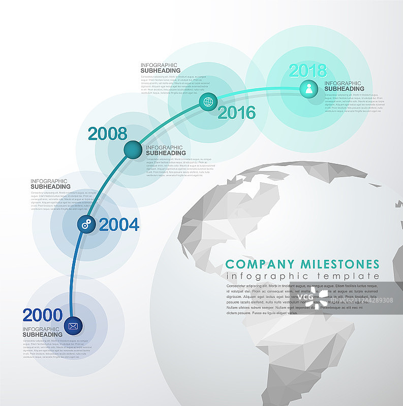 信息图创业里程碑时间轴模板图片素材