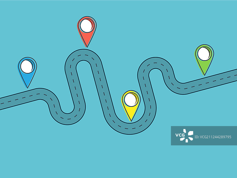 公路旅行和旅程路线信息图图片素材