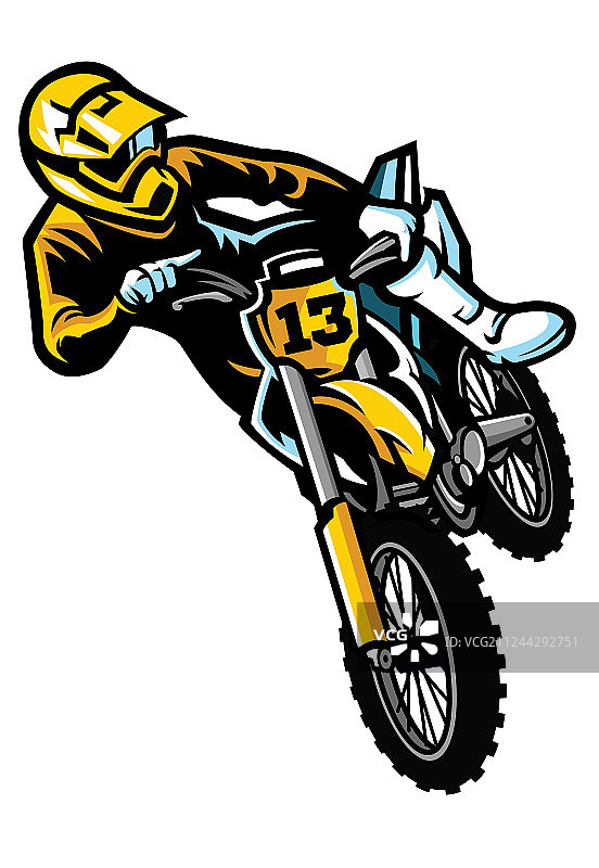 摩托车越野赛骑手表演图片素材