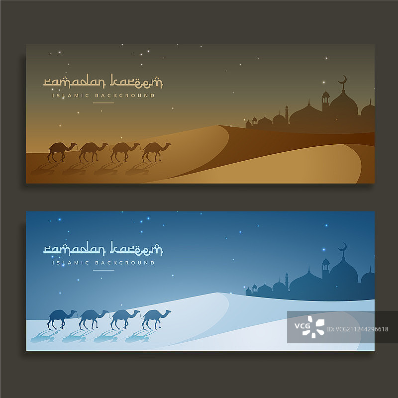 斋月节庆骆驼主题banner图片素材