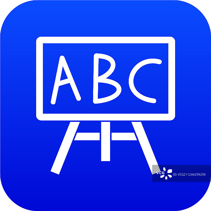 带有蓝色数字abc图标的黑板图片素材