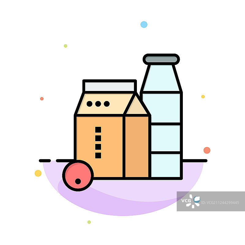 牛奶瓶盒购物扁平图标图片素材