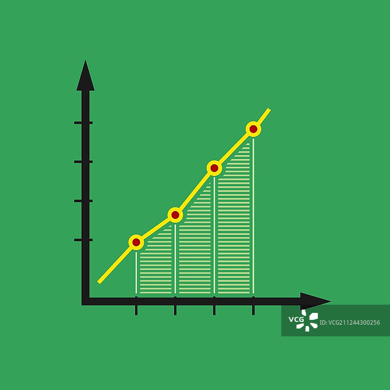 绿色背景上的孤立图表图片素材