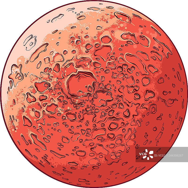 彩色火星手绘草图图片素材