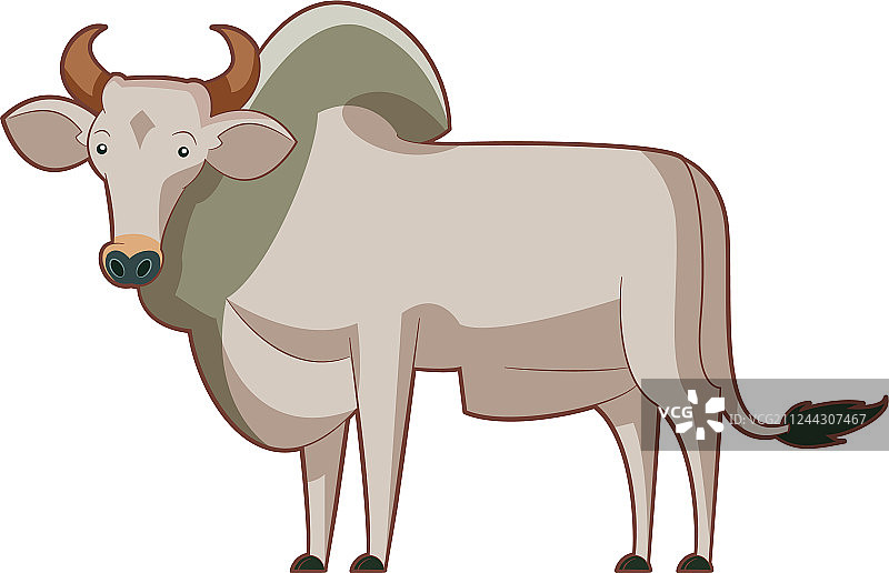卡通站立的印度瘤牛图片素材