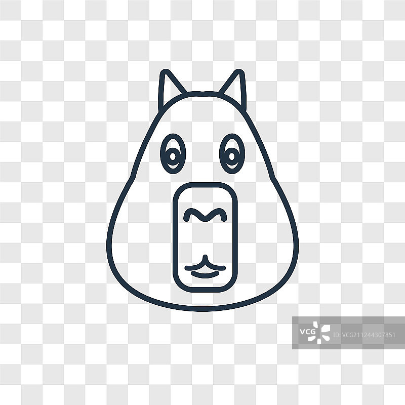 水豚概念线性图标图片素材