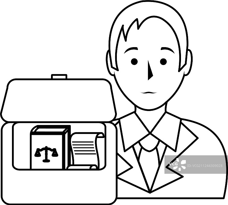 手持文件夹和书籍的律师角色图片素材