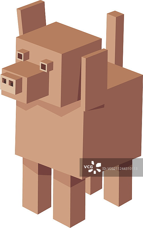 立方体小狗卡通角色图片素材