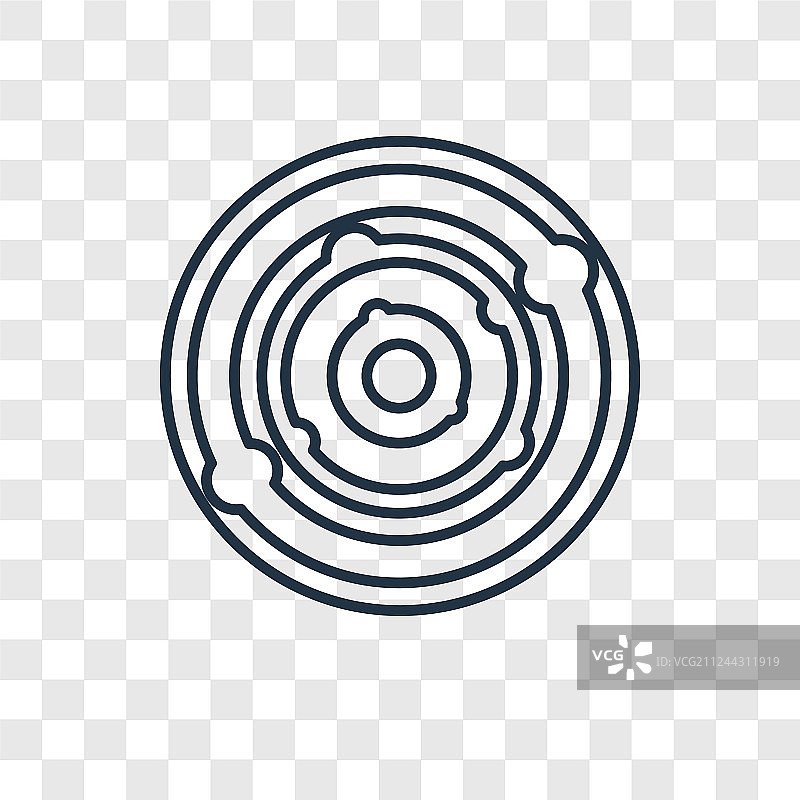 透明背景上的雷达概念线性图标图片素材