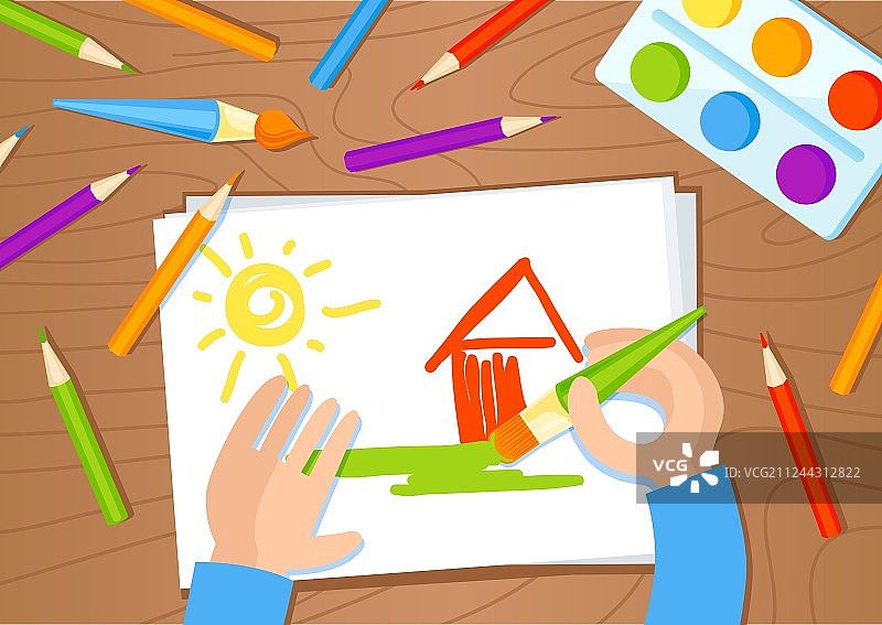 铅笔彩绘图片素材