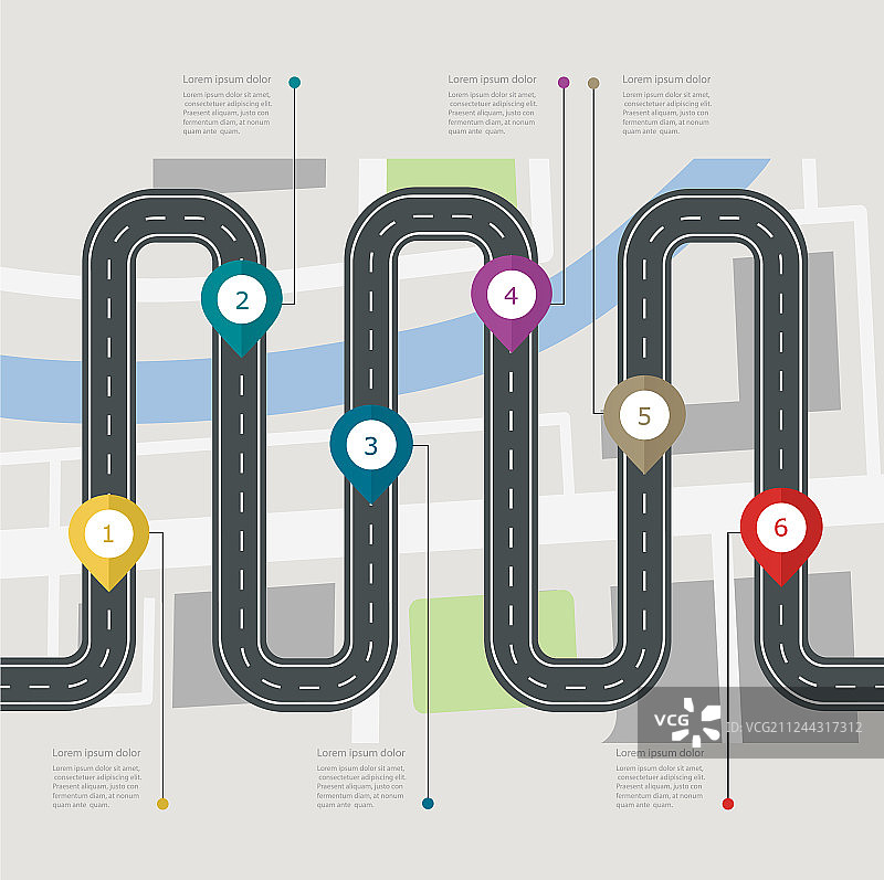 道路信息图分步结构图片素材