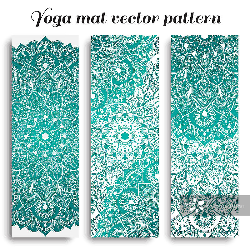 瑜伽垫图案浅色组合图片素材