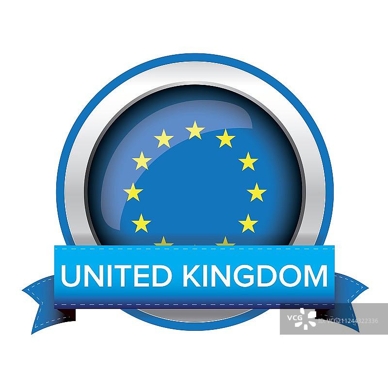 带有德国丝带的欧盟旗帜按钮图片素材