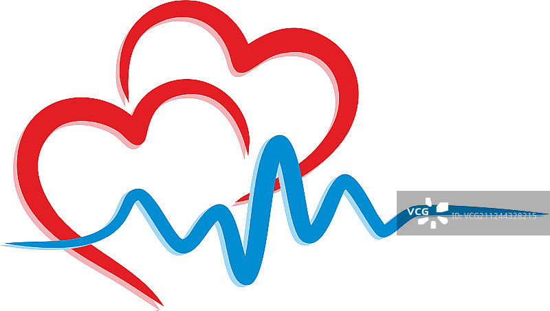 带脉搏的心形标志图片素材