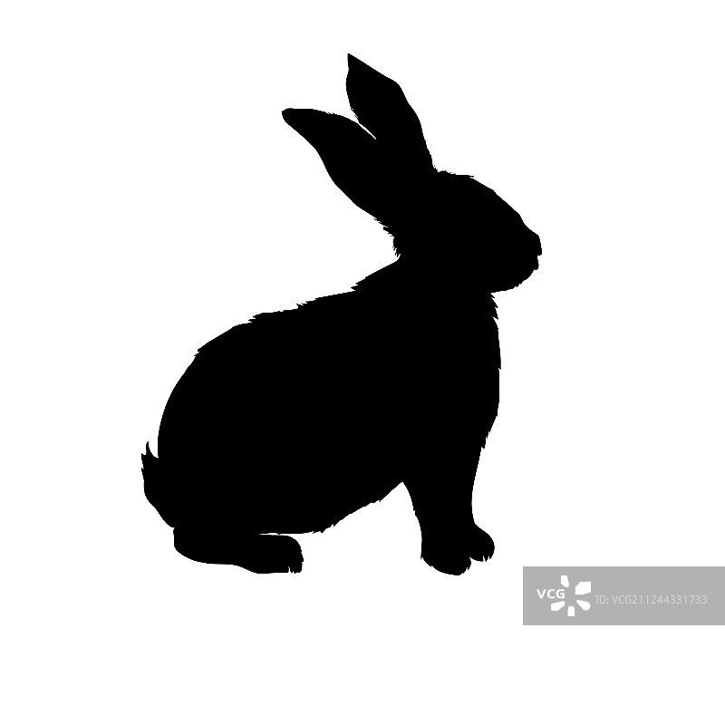 兔子剪影图片素材