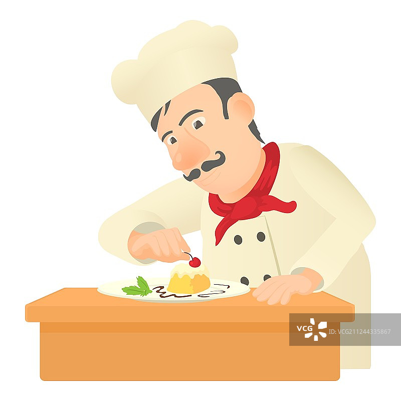 糕点师卡通风格图标图片素材