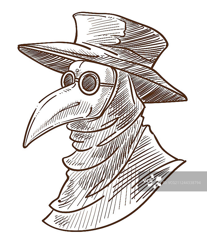 瘟疫医生面具中世纪死亡象征图案图片素材