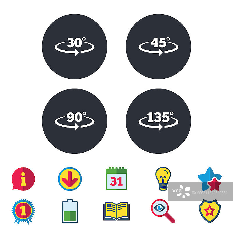 角度度数图标（几何数学符号）图片素材