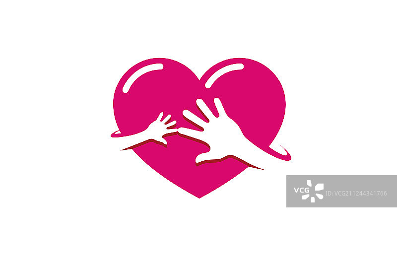 创意双手红心logo图片素材