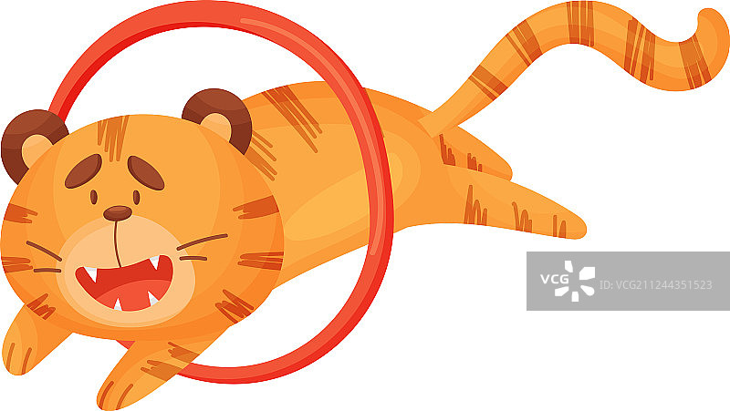 跳跃中的马戏团老虎图片素材