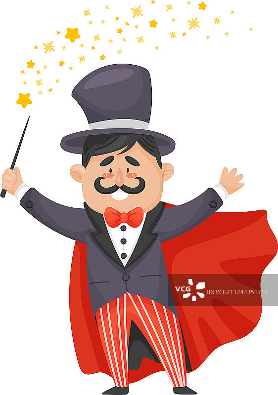 穿斗篷和戴帽子的魔术师图片素材