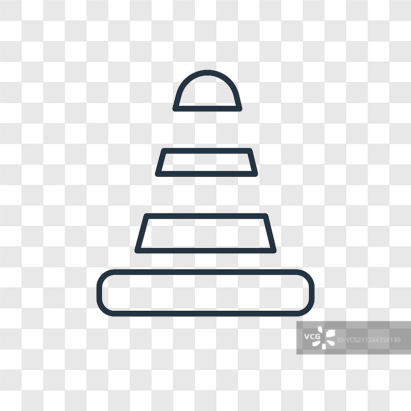 透明背景上的锥形概念线性图标图片素材