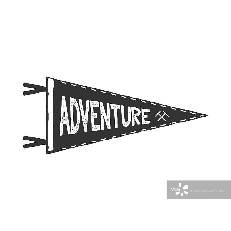 单色探险三角旗吊坠设计图片素材