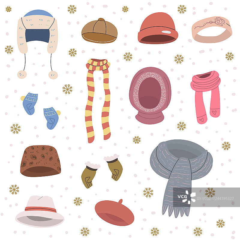 冬季保暖帽子和围巾图片素材