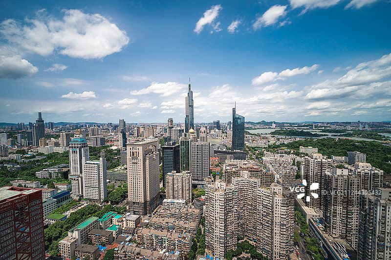 航拍南京鼓楼区图片素材