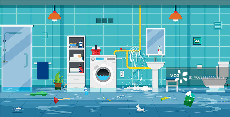 房屋洪水图片素材