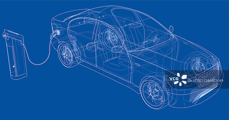 电动汽车充电站草图图片素材