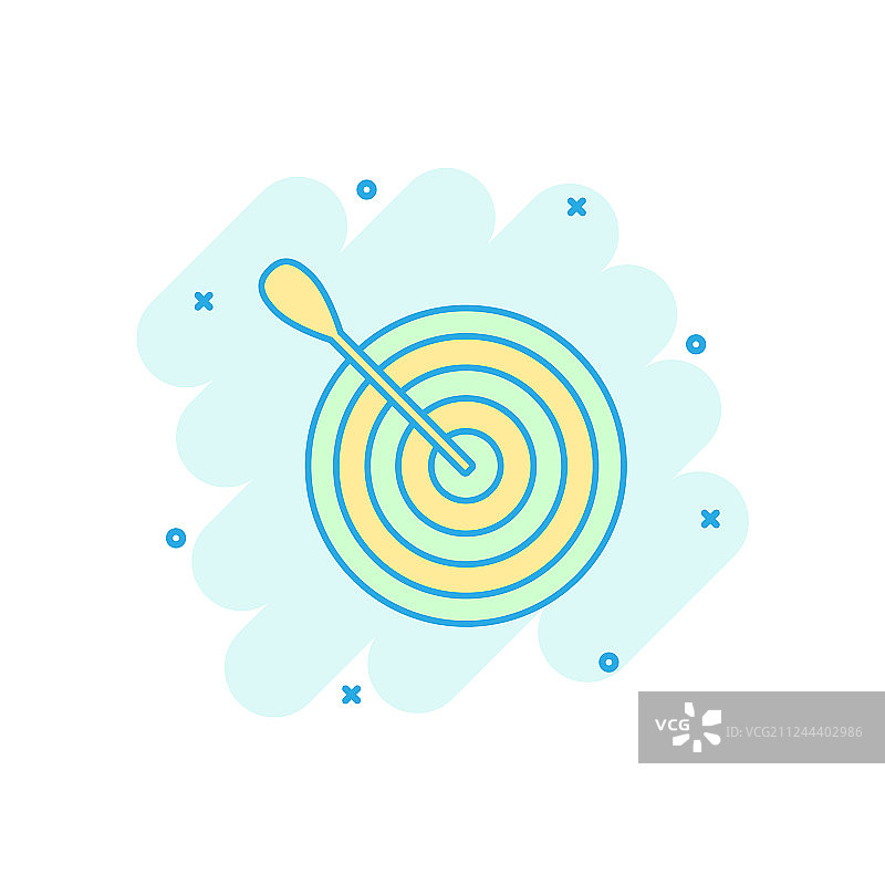漫画风格的靶心图标，飞镖游戏图片素材