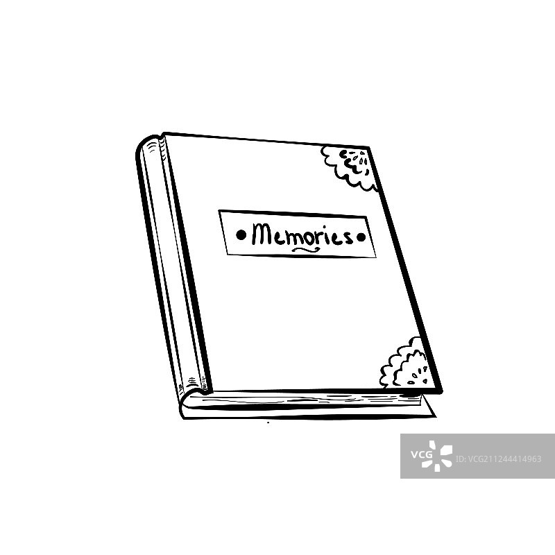 白色背景上的相册素描图片素材