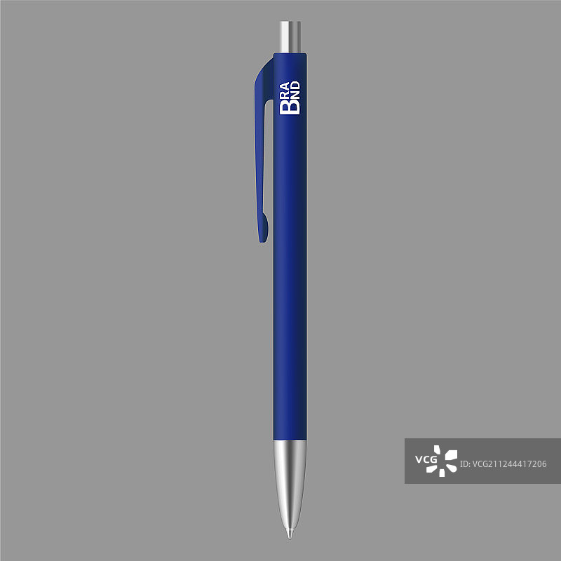 逼真风格的蓝色钢笔图标图片素材