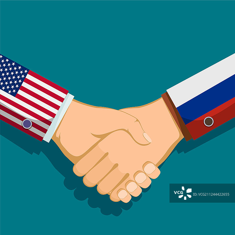 美方两国总统政策握手图片素材