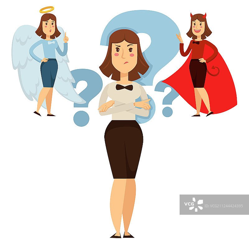 女人在良好行为和不良行为之间做出选择图片素材