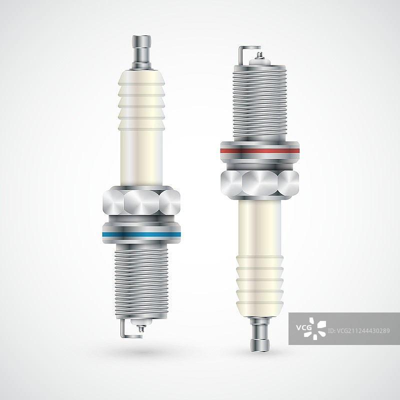 白色背景上的火花塞图片素材