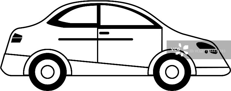 黑白隔离轿车图片素材