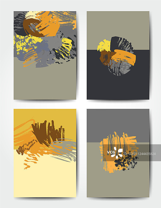 复古风格笔刷明信片图片素材