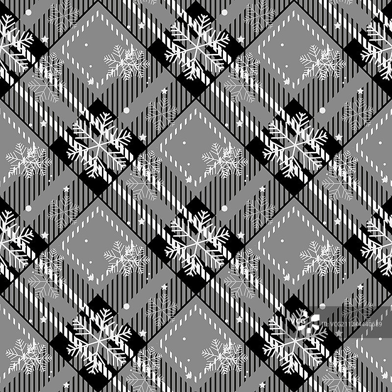 格子雪花无缝图案图片素材