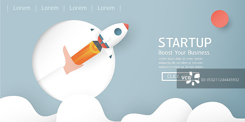 纸艺风格的创业概念图片素材