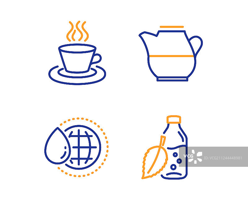 世界水：水壶和茶杯图标图片素材