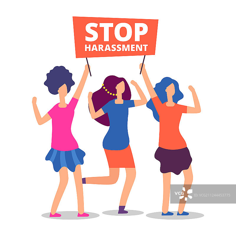 停止性骚扰概念，反对性侵犯女性图片素材