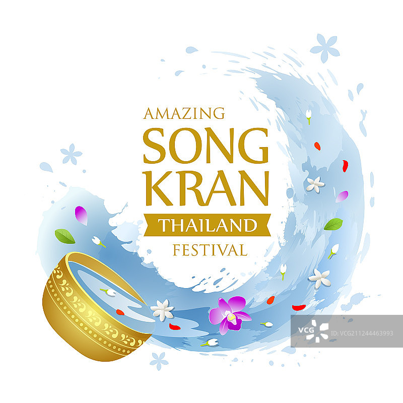 泰国泼水节金色碗图片素材