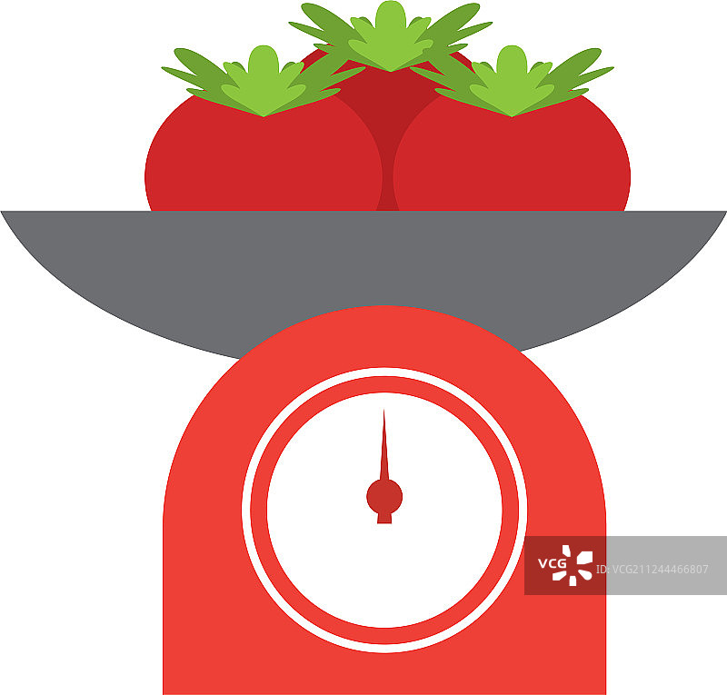 带番茄的厨房秤图片素材