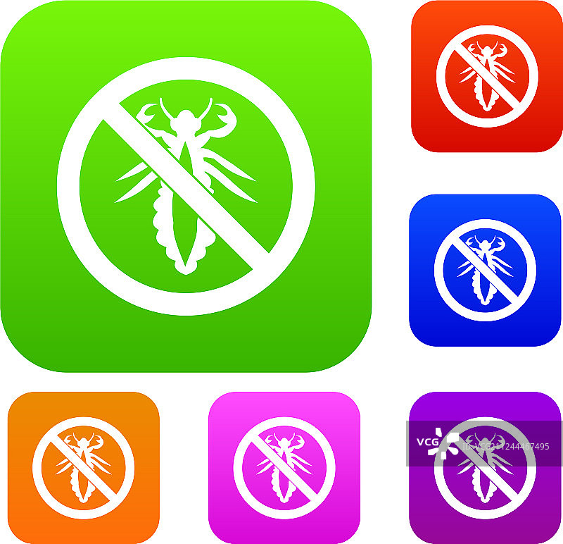 禁止虱子标志合集图片素材