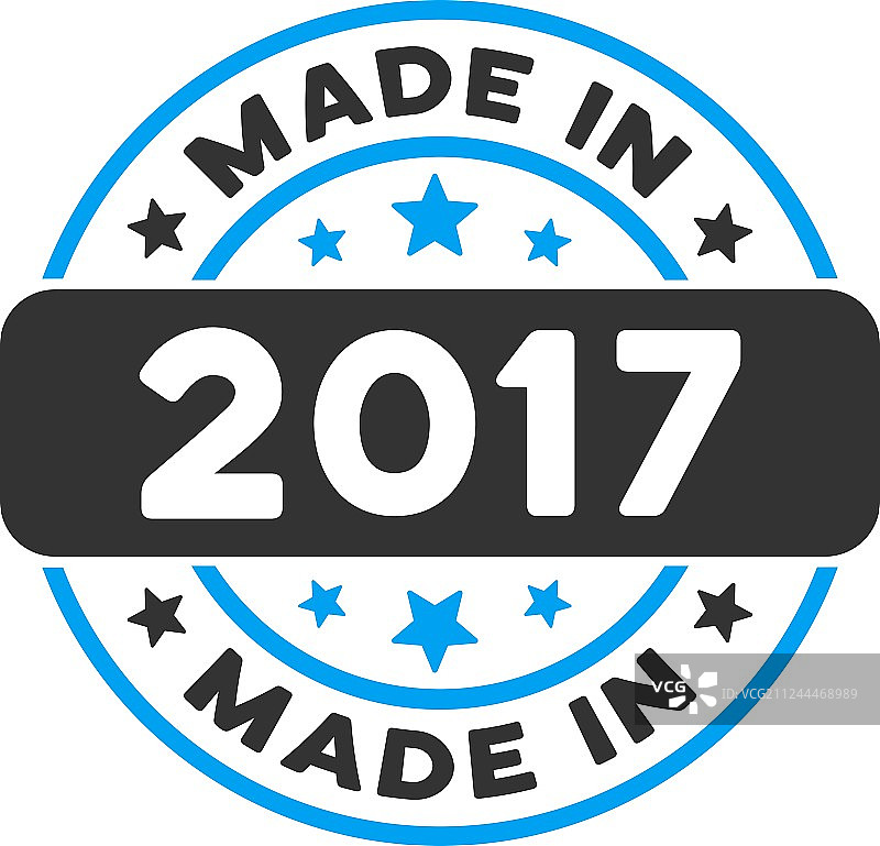 2017年制造圆形印章扁平图标图片素材