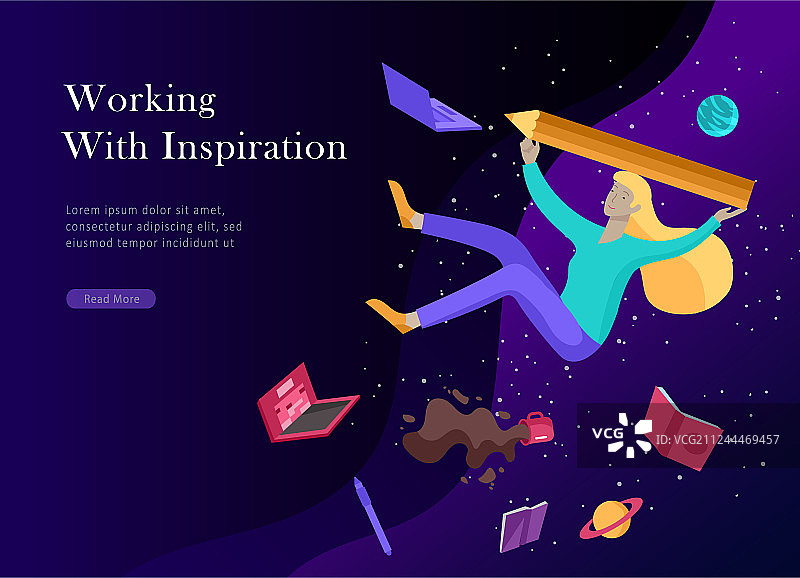 灵感飞行着陆页模板图片素材
